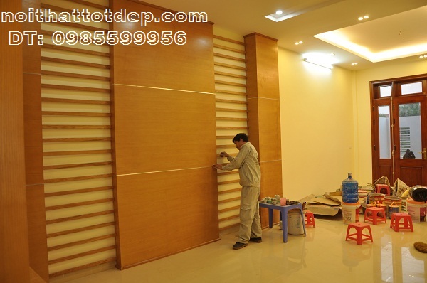 vách ốp tường phòng họp